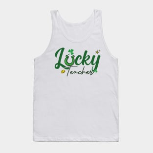 Lucky Teacher School St Patrick Quote Tank Top